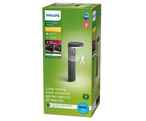 Philips Tyla Solar LED Pedestal Pathway Light Anthracite Motion Sensor IP44 Outd