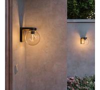 Philips Ulio outdoor wall light, black, metal, IP44, E27