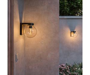 Philips Ulio outdoor wall light, black, metal, IP44, E27