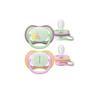 Philips Ultra Air Night-Time Pacifier 6-18m Green/Pink x2