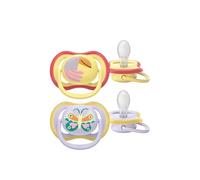 Philips Ultra Air Pacifier 0-6m Yellow/Purple x2