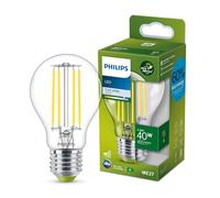 Philips Ultra Efficient - Ultra energy saving lights, LED light source, 40W, A60, E27, Cool White 4000 kelvin, clear