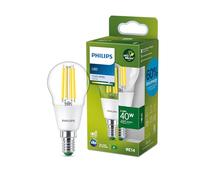 Philips Ultra Efficient - Ultra Energy Saving Lights, LED Light Source, 40W, P45, E14 Candle Cool White 4000 Kelvin, Clear