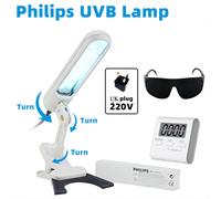 Philips UVB 311nm Skin Treatment Lamp Kit (PLS 9W/01/2P) - Table Lamp with UV Tube, Glasses & Timer (UK Plug)