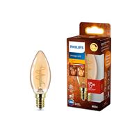 Philips Vintage Amber Spiral B35 Bulb, Dimmable, Flicker-Free, EyeComfort, 180 Lumen, Flame (1800 K), 2.7 W=15 W, E14 Base, 1-Pack