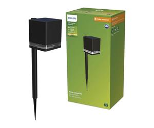 PHILIPS Virona Outdoor Solar Pedestal Light, 2700 K, 200 lm, Black