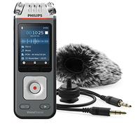 Philips Voice Tracer Audio Recorder DVT7110/00 Digital Notes Three Fidelity Microphone Rechargeable Battery Smartphone App with Windscreen Muff and tripod mount