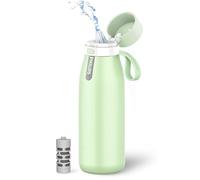 PHILIPS Water Bottle with Filter, Filter Water Bottle Stainless Steel with GoZero Everyday BPA-Free Tap Water Filter, Water Filter Bottle Keep Drink Cold 24 Hours, 1 Filter for 40 gal / 2 Months