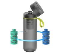 PHILIPS Water GoZero Active BPA-Free Water Bottle with Adventure River/Lake/Spring Water Filter for Hiking, Camping & Fitness Tap Water Filter for Gym, Sport Squeeze Bottle, Lightweight, Grey, 20 oz