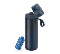 PHILIPS Water GoZero Active BPA-Free Water Bottle with Fitness Tap Water Filter, Sport Squeeze Water Bottle, Lightweight, 24 oz with Fitness Filter, Blue