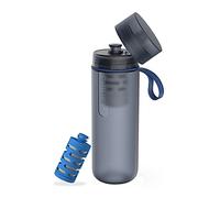 PHILIPS Water GoZero Active BPA-Free Water Bottle with Fitness Tap Water Filter, Sport Squeeze Water Bottle, Lightweight, Blue, 20 oz with Fitness Filter, Blue