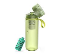 PHILIPS Water GoZero Active BPA-Free Water Bottle with River/Lake/Spring Water Filter for Hiking Camping, Sport Squeeze Water Bottle, Lightweight, Blue, 20 oz with Adventure Filter, Green