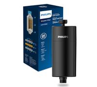 Philips Water in-Line Shower Filter, 50 000 L Filtration Capacity, Black, Reduces Chlorine by up to 99%, Easy to Install, fits All Standard Hoses and taps