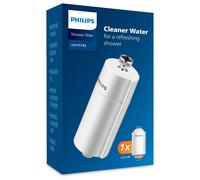 Philips Water in-Line Shower Filter and 1 Replacement Cartridge, 50 000 L Filtration Capacity, White, Reduces Chlorine by up to 99%, Easy to Install,