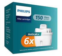 Philips Water Water Filter Cartridge Anticalc+, 6-Pack, UP to 50% Water Hardness Reduction, Reduces Chlorine, microplastics, and Other contaminants, Packaging May Vary