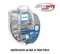 Philips WhiteVision Ultra Car Headlight Bulbs H1 (Twin Pack) White Vision NEW