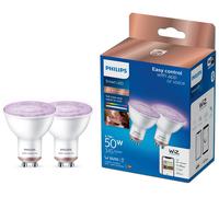 Philips Wiz GU10 Colour Smart LED Wi-Fi Bulb - 2 Pack