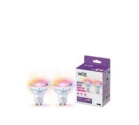 WiZ GU10 Smart LED Glass Bulb - Smart Connected WiFi Works with Alexa,Google Assistant & HomeKit, Dynamic Scenes on App Including Relax Mode, Music sync for Bedroom, Kitchen, TV, Party, 2 Pack, 50W