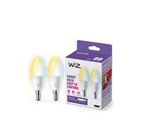 WiZ Smart Bulb,E14,40W Warm to Cool White Light, Smart Dimming LED, Connected WiFi Works with Alexa, Google Assistant & HomeKit, App Control for Livingroom, Bedroom, Energy Monitoring, 2 Pack