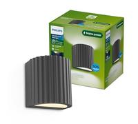 Philips Zyra Outdoor Wall Light, 800 lm, 2700 K, PowerShield, IP44 Weather-Resistant, Durable, Aluminum, Modern Design, Built-in LED, Anthracite Gray