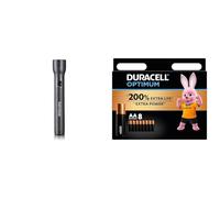 PHILIPSSFL4003T/10Torch-LEDTorchwith6AABatteries(Included)-350Lumen-Black + Duracell Optimum AA Batteries (8 pack) - Alkaline Batteries 1.5V - Up To 200% Extra Life or Extra Power - Meets Demands Of M
