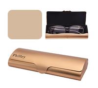 Philley Aluminum Ultra-Light Eyeglasses Case Slim Reading Glasses Case | Hard Shell Nearsighted Portable Travel Metal Eyeglass Spectacles Protection for Women & Men
