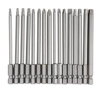 Phillip Head Drill Bits, Drill Bit Extension Long Phillip Bit 16Pcs 100mm Electric Screwdriver Set Hex Cross Slotted Hollow Pentalobe Bit Screwdriver for Power Screwdriver