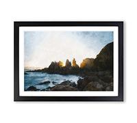 Phillip Island in Australia Painting Framed Print | A2 Black Framed Wall Art | Ready to Hang | Modern Landscape Picture | Living Room Bedroom Lounge Office