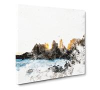 Phillip Island in Australia Watercolour Canvas Print | Gallery Wrapped 30mm Frame Wall Art | 20x20 inches | Ready to Hang | Modern Picture | Living Room Bedroom Lounge Office