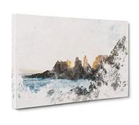 Phillip Island in Australia Watercolour Canvas Print | Gallery Wrapped 30mm Frame Wall Art | 30x20 inches | Ready to Hang | Modern Picture | Living Room Bedroom Lounge Office