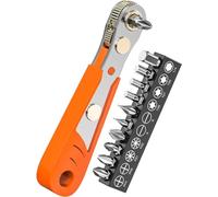 Phillips Magnetic Screwdriver, 1/4" Mini Ratchet Wrench for Tight Spaces, 12PCS Screwdriver Bits with High Torque Offset Reversible Mini Ratcheting Offset Screwdriver