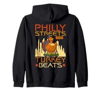 Philly Streets and Turkey Beats Thanksgiving Zip Hoodie