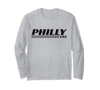 Philly USA Checkered Flag Philadelphia Racing Motorsports Long Sleeve T-Shirt