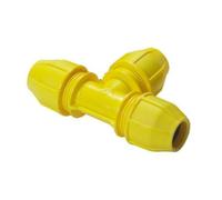 Philmac Junction Tee 32mm Yellow MDPE Gas Pipe 73344