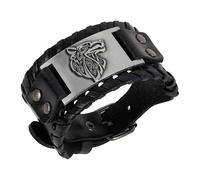 Philo Fun Viking Bracelet with Fenrir Symbol, Norse Pagan Wolf Sign Totem Wristband for Men, Norse Decor Viking Jewelry Gift