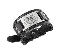 Philo Fun Viking Bracelet with Thor's Hammer Symbol, Norse Pagan Mjolnir Amulet Leather Wristband, Viking Jewelry Gift for Men