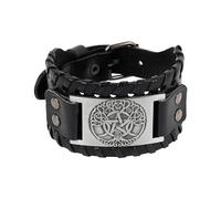 Philo Fun Viking Bracelet with Yggdrasil Symbol, Norse Pagan Tree of Life Amulet Wristband for Men, Norse Decor Viking Jewelry Gift