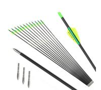 PHILOCS 12 pcs Hunting Carbon Arrows ID 4.2 mm Spine 300 400 500 600 700 800 900 1000 Practice Arrow for Archery Recurve Bows Compound Bow (27inch,Spine 600)