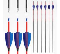 PHILOCS 12 pcs ID 4.2mm Orange Shaft Pure-carbon Arrows Spine 400 500 600 700 800 900 1000 Hunting Arrow with 3" Feathers 2 Dark Blue 1 Light Blue (29inch,Spine 400)