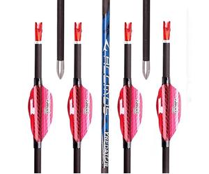 PHILOCS 12pc ID 4.2mm Spiral Feather Arrows Spine 300 350 400 500 600 700 800 900 1000 Hunting Practice Arrow for Bow and Arrow Shooting (Spine 1000, 27inch)