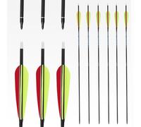 PHILOCS 12pcs ID 6.2 mm Hunting Arrows Spine 200 250 300 350 400 500 600 700 800 Blue Label Pure-carbon Arrow for Archery or Practice (28inch,Spine 800)