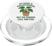 Philodendron Phil Funny Plant Pun Happy Houseplant Design PopSockets PopGrip for MagSafe