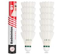 Philonext Goose Feather Badminton Shuttlecocks Birdies, 12 Pack Hight Speed Training Badminton Balls with Great Stability for Indoor Outdoor Sports