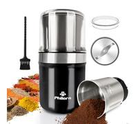 Philorn Coffee Grinders Electric, Spice Grinder with Detachable Cup, Coffee Bean Grinder with 304 Stainless Steel Blades, 200W/120g Grinding Capacity, Fast Grinding for Pepper, Grain, Nuts