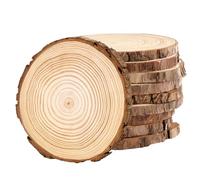 Philorn Natural Wood Slices - 10 Pcs, 13-14cm Rustic Wooden Discs for Arts, Wedding, Christmas DIY Crafts Kit