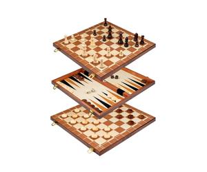 Philos Chess, Backgammon and Draughts Set - 40cm (UK)