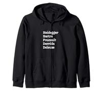 Philosophers: Heidegger Sartre Foucault Derrida Deleuze Zip Hoodie