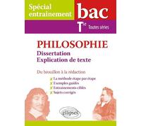 Philosophie. Dissertation et explication de texte. Bac Tle toutes séries. Du brouillon à la rédaction: Dissertation et explication de texte, du brouillon à la rédaction