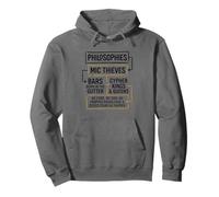 Philosophies Mic Thieves Bars Hip Hop Lyric Diagram Gold Art Pullover Hoodie