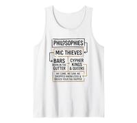 Philosophies Mic Thieves Bars Hip Hop Lyric Diagram Gold Art Tank Top